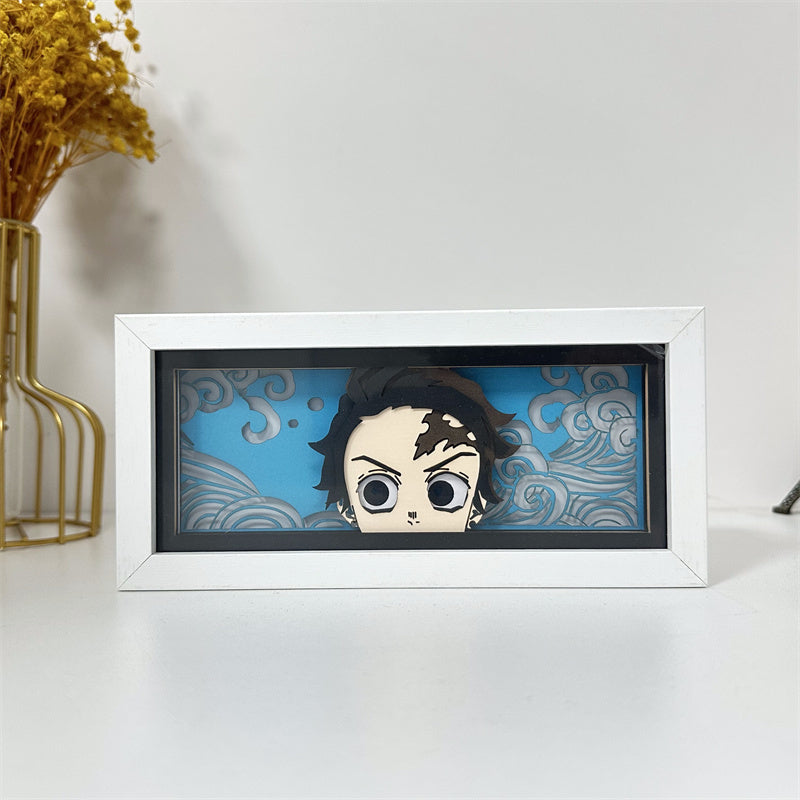 Anime-Themed RGB Paper Carving Lamp, Multi-Color Modes, with Remote & Touch Dimming