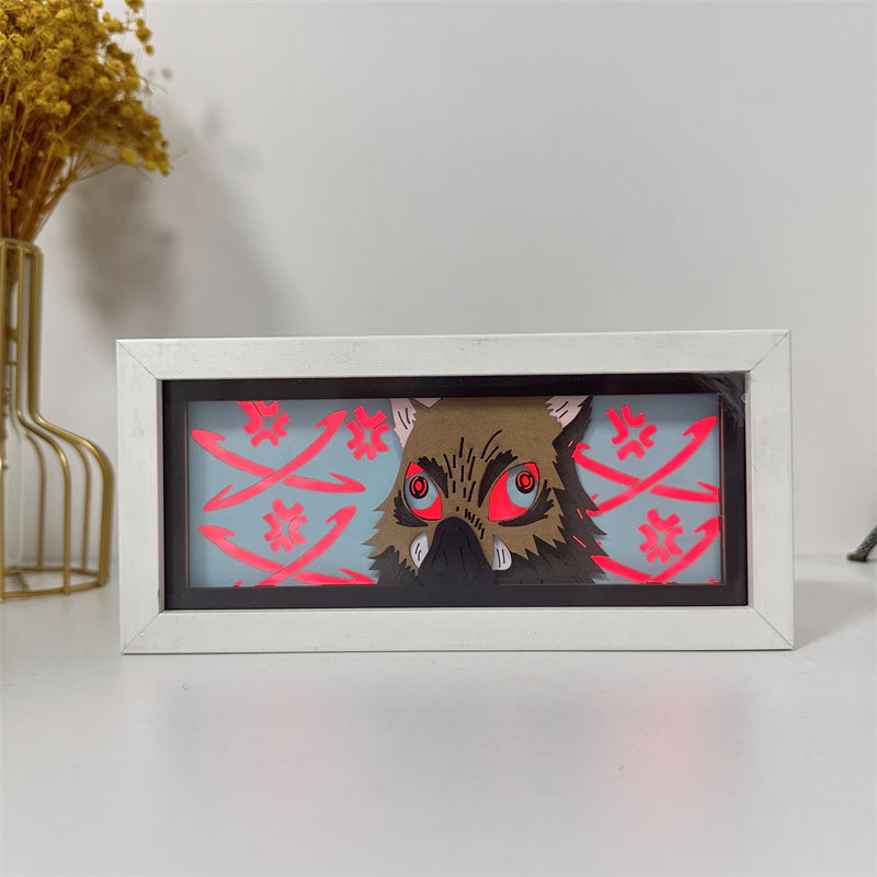 Anime-Themed RGB Paper Carving Lamp, Multi-Color Modes, with Remote & Touch Dimming