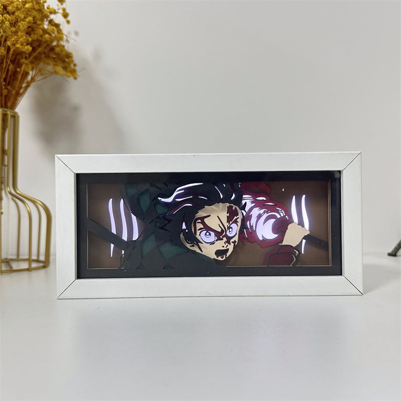 Anime-Themed RGB Paper Carving Lamp, Multi-Color Modes, with Remote & Touch Dimming