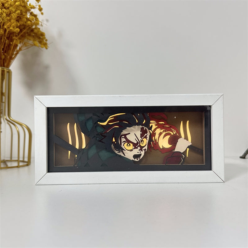 Anime-Themed RGB Paper Carving Lamp, Multi-Color Modes, with Remote & Touch Dimming