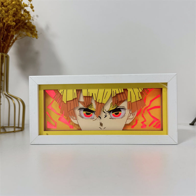 Anime-Themed RGB Paper Carving Lamp, Multi-Color Modes, with Remote & Touch Dimming