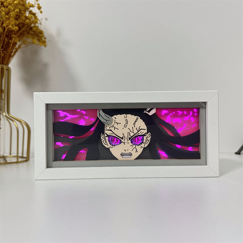 Anime-Themed RGB Paper Carving Lamp, Multi-Color Modes, with Remote & Touch Dimming