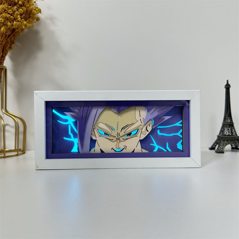 Anime theme RGB paper carving lamp, multi-color mode, remote control dimming