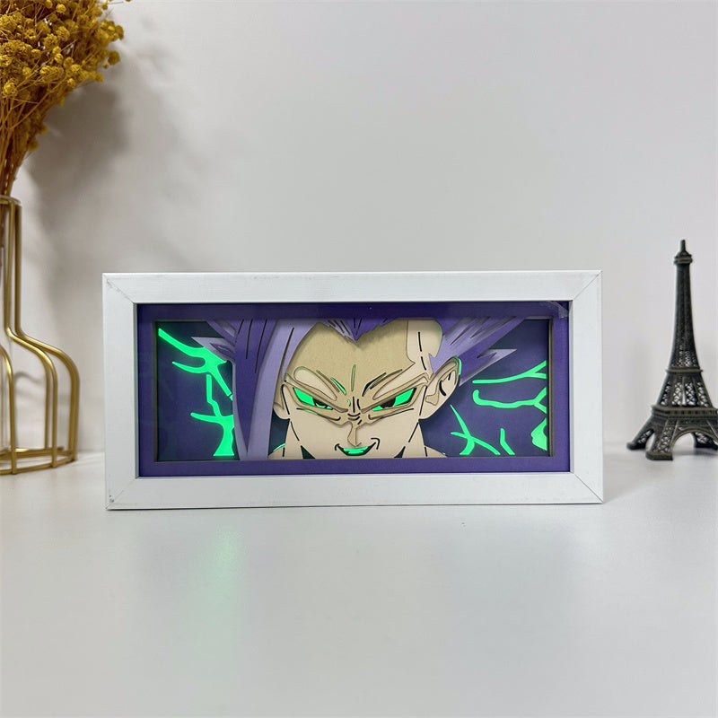 Anime theme RGB paper carving lamp, multi-color mode, remote control dimming