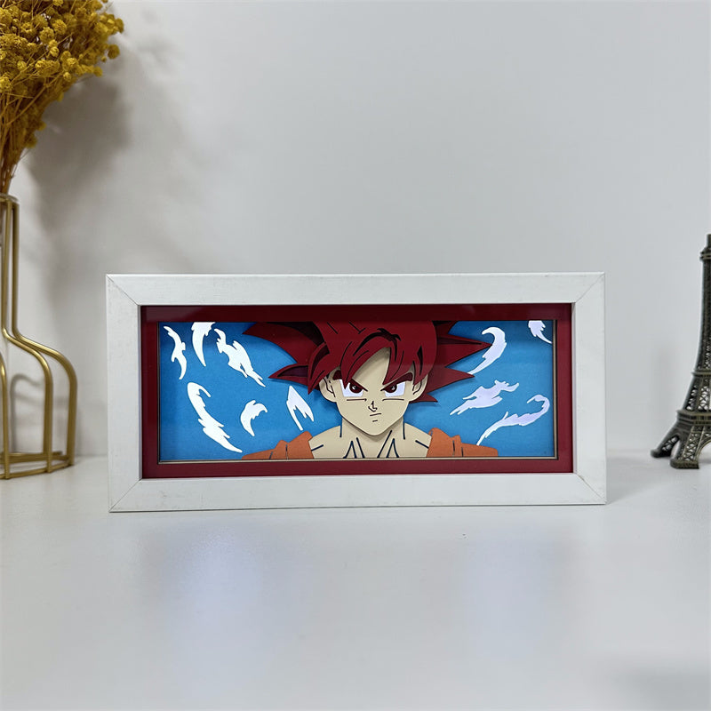 Anime theme RGB paper carving lamp, multi-color mode, remote control dimming