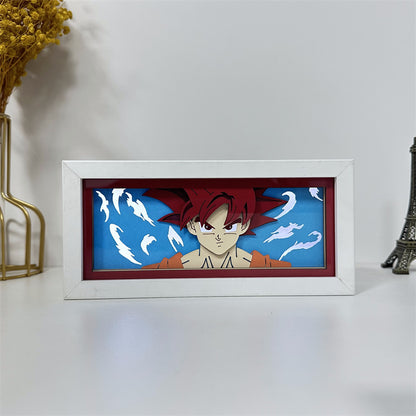 Anime theme RGB paper carving lamp, multi-color mode, remote control dimming