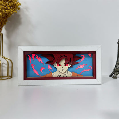 Anime theme RGB paper carving lamp, multi-color mode, remote control dimming