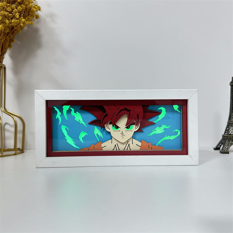 Anime theme RGB paper carving lamp, multi-color mode, remote control dimming