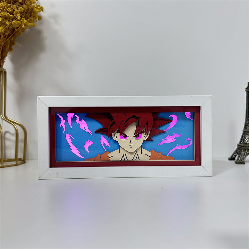Anime theme RGB paper carving lamp, multi-color mode, remote control dimming