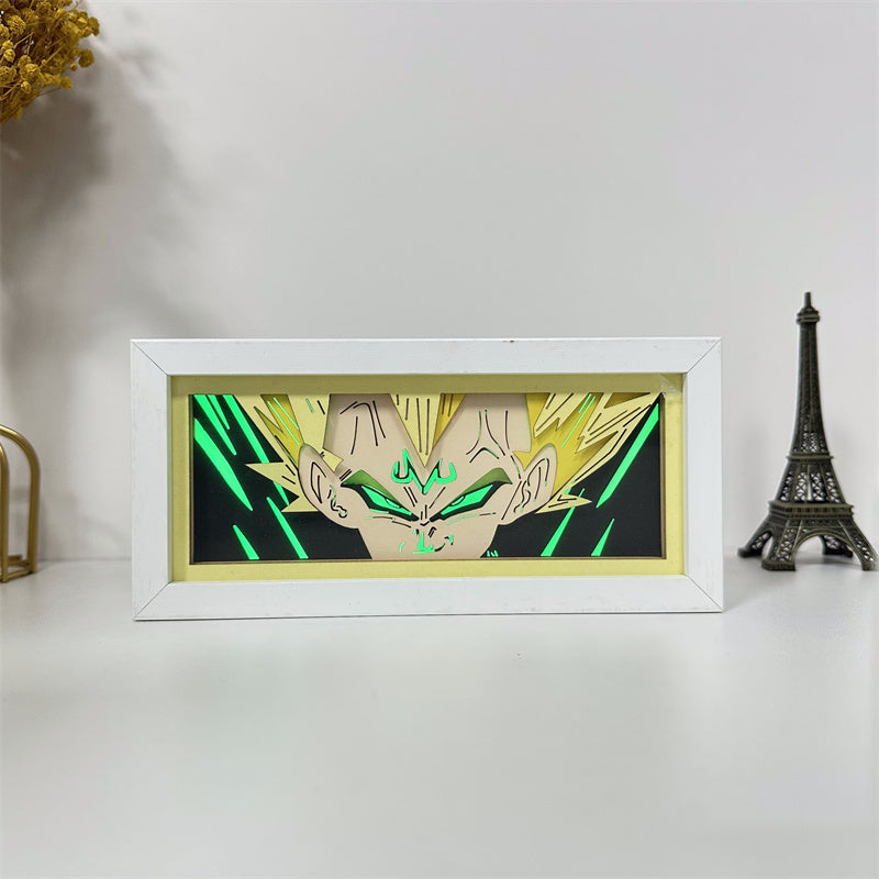 Anime theme RGB paper carving lamp, multi-color mode, remote control dimming