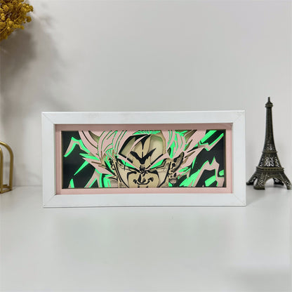 Anime theme RGB paper carving lamp, multi-color mode, remote control dimming