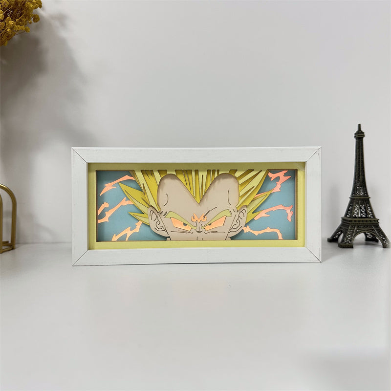 Anime theme RGB paper carving lamp, multi-color mode, remote control dimming