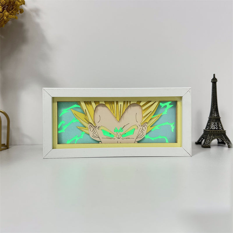 Anime theme RGB paper carving lamp, multi-color mode, remote control dimming