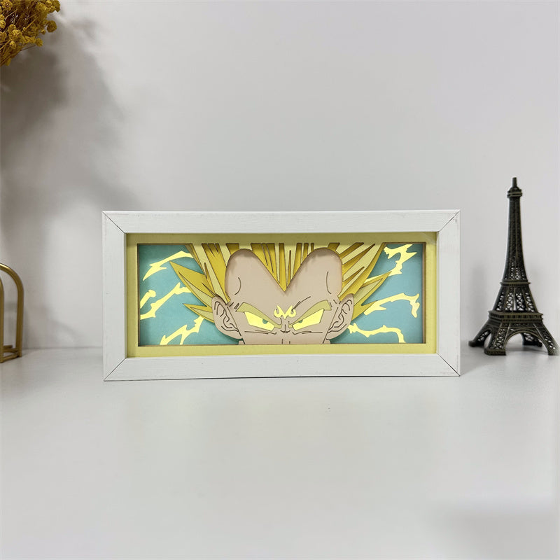 Anime theme RGB paper carving lamp, multi-color mode, remote control dimming