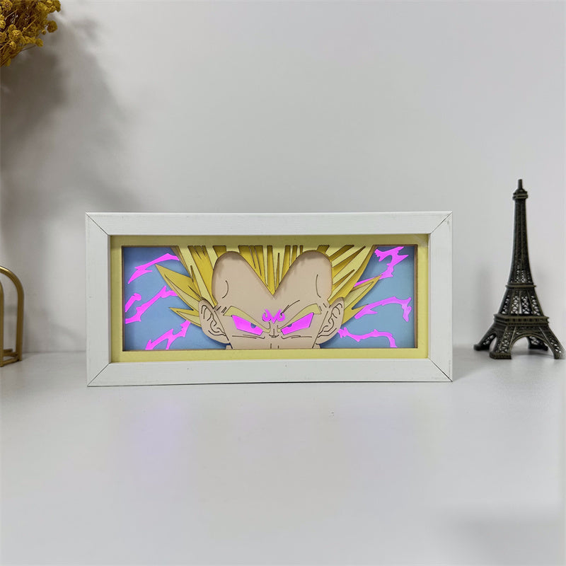 Anime theme RGB paper carving lamp, multi-color mode, remote control dimming