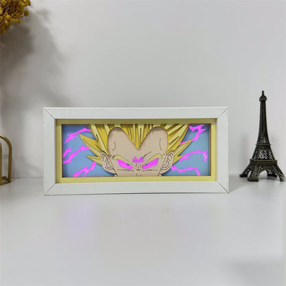 Anime theme RGB paper carving lamp, multi-color mode, remote control dimming