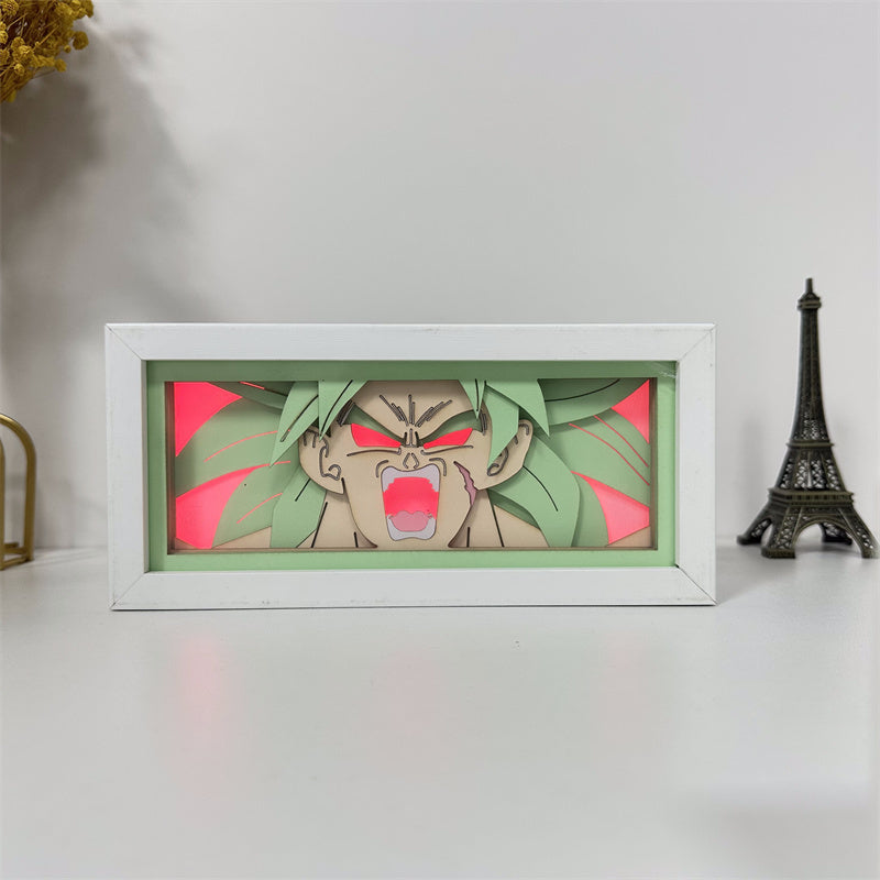 Anime theme RGB paper carving lamp, multi-color mode, remote control dimming