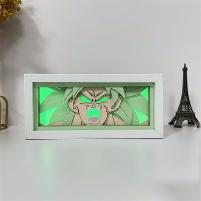 Anime theme RGB paper carving lamp, multi-color mode, remote control dimming