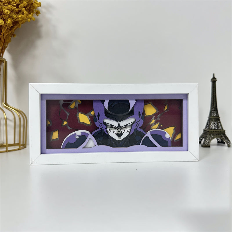 Anime theme RGB paper carving lamp, multi-color mode, remote control dimming