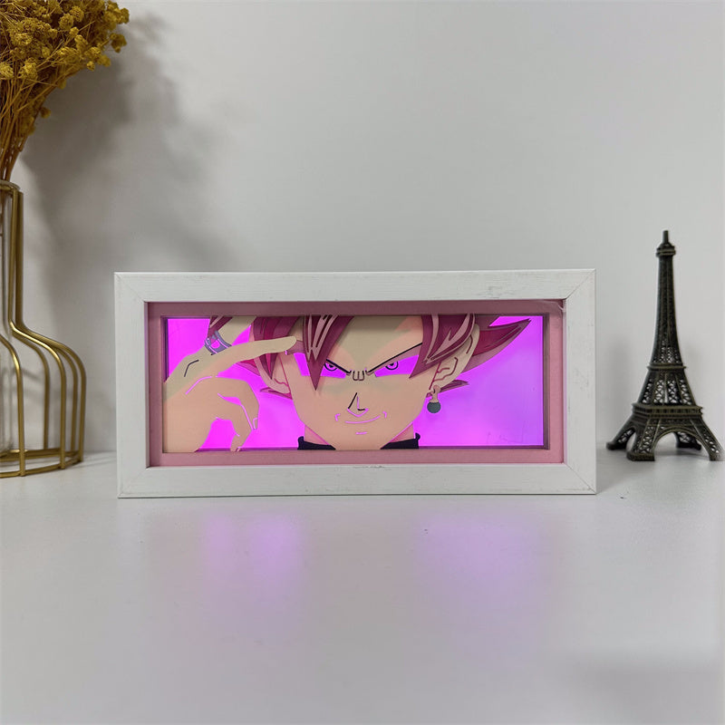 Anime theme RGB paper carving lamp, multi-color mode, remote control dimming