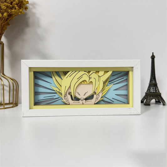 Anime theme RGB paper carving lamp, multi-color mode, remote control dimming