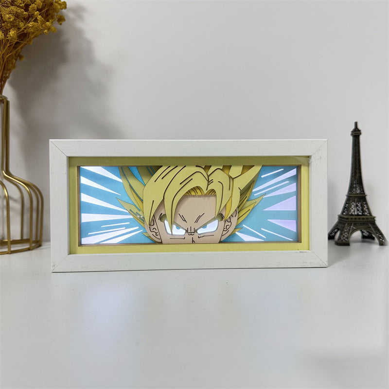 Anime theme RGB paper carving lamp, multi-color mode, remote control dimming