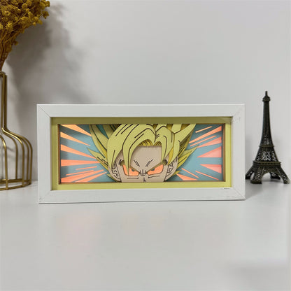 Anime theme RGB paper carving lamp, multi-color mode, remote control dimming