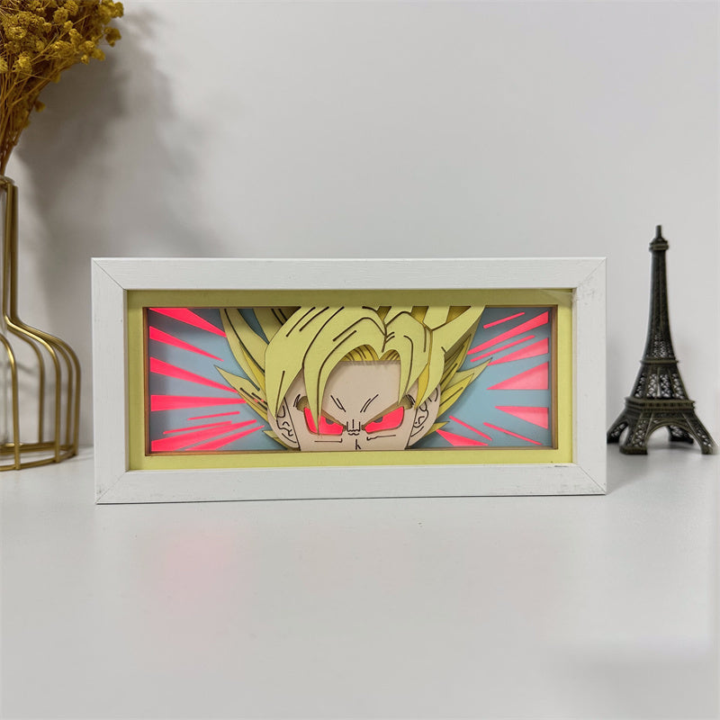 Anime theme RGB paper carving lamp, multi-color mode, remote control dimming