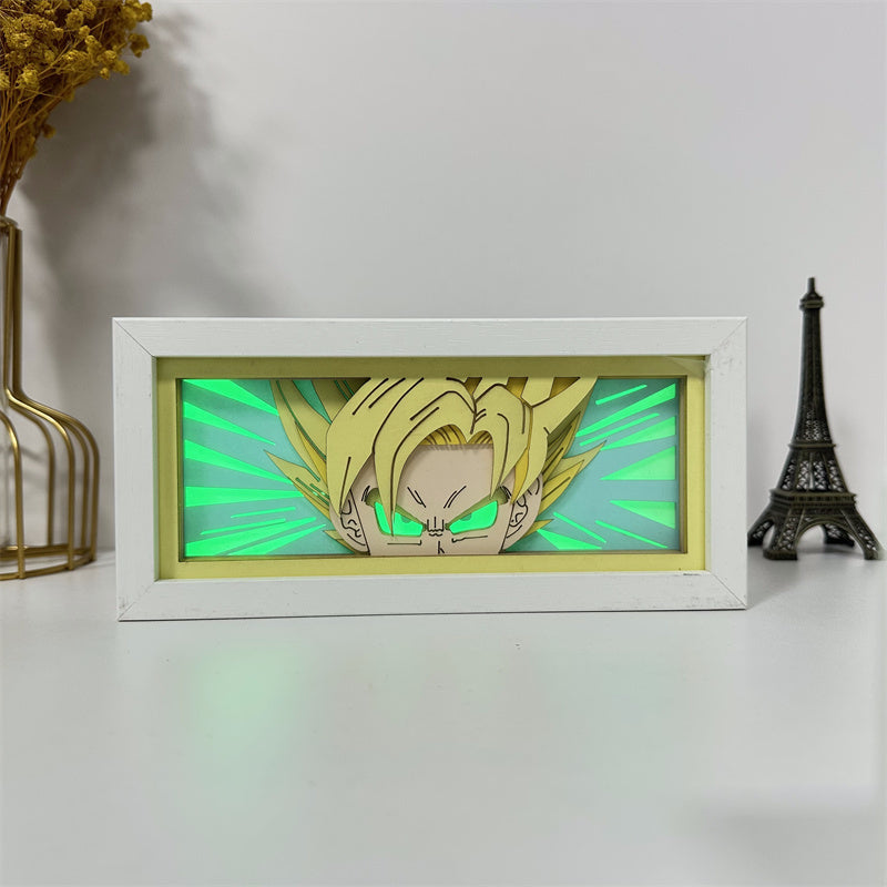 Anime theme RGB paper carving lamp, multi-color mode, remote control dimming