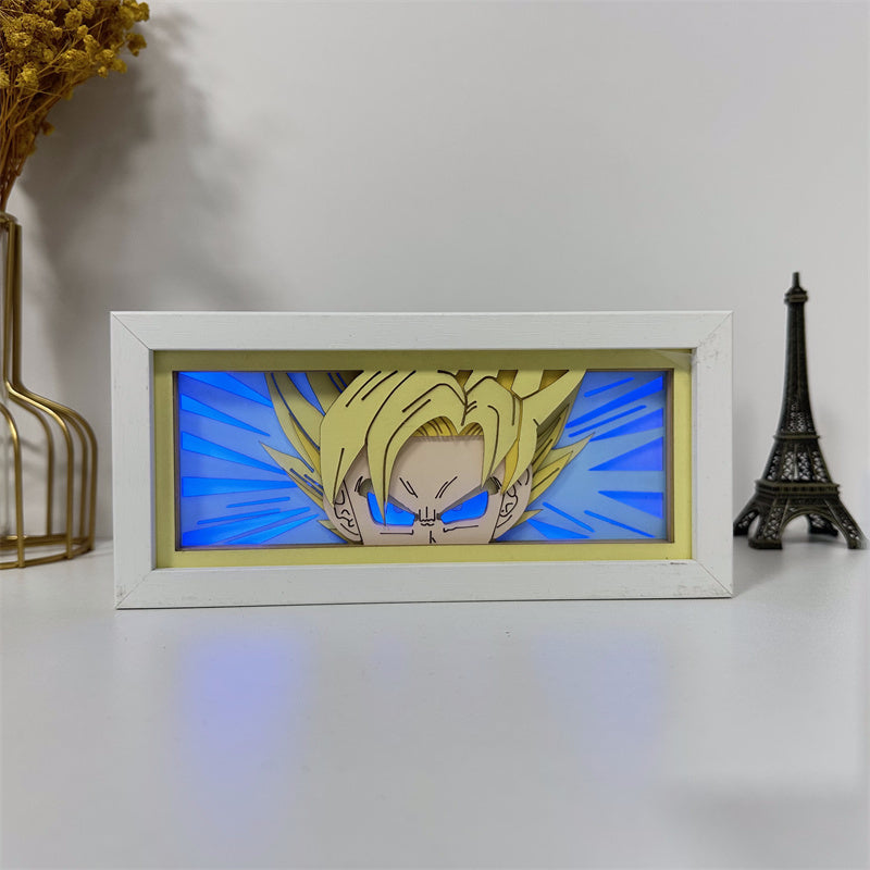 Anime theme RGB paper carving lamp, multi-color mode, remote control dimming