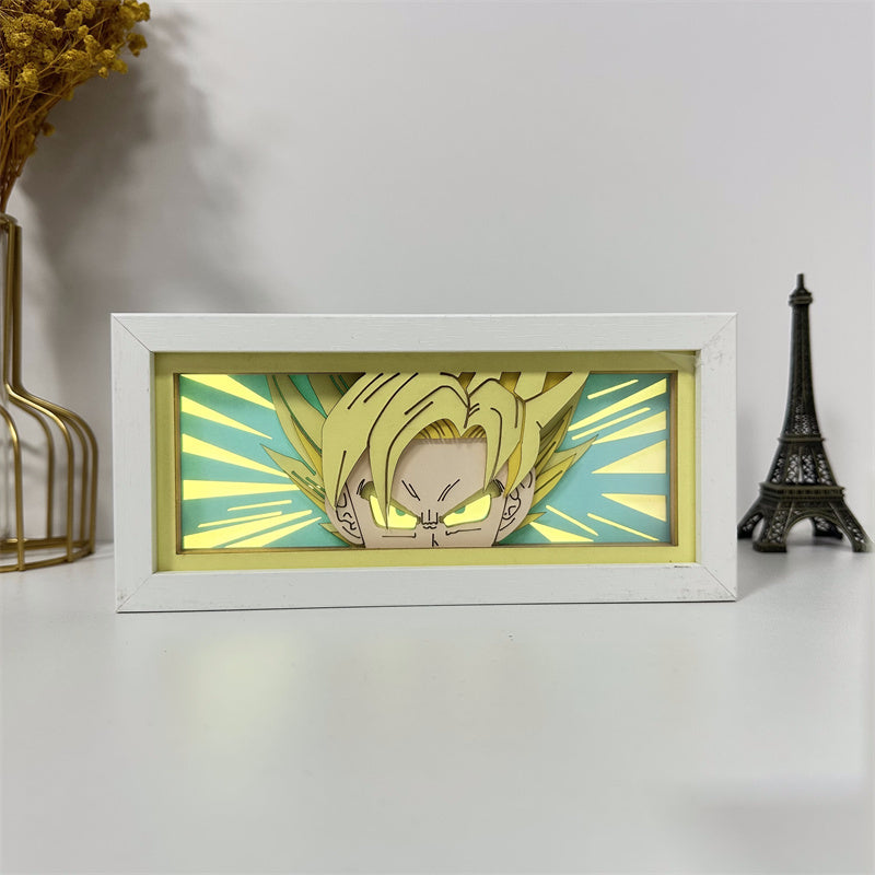 Anime theme RGB paper carving lamp, multi-color mode, remote control dimming