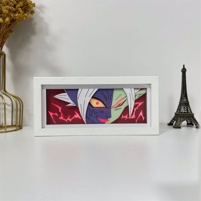 Anime theme RGB paper carving lamp, multi-color mode, remote control dimming