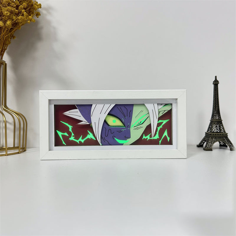 Anime theme RGB paper carving lamp, multi-color mode, remote control dimming