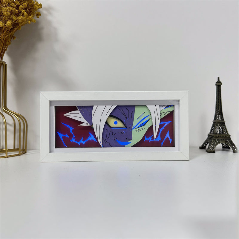 Anime theme RGB paper carving lamp, multi-color mode, remote control dimming