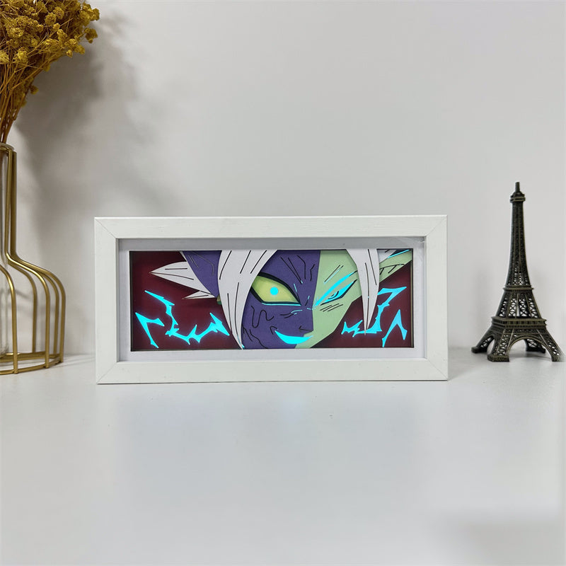 Anime theme RGB paper carving lamp, multi-color mode, remote control dimming