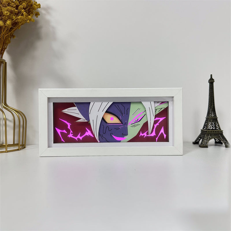 Anime theme RGB paper carving lamp, multi-color mode, remote control dimming