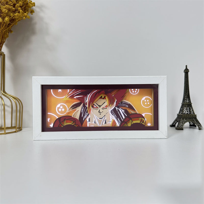 Anime theme RGB paper carving lamp, multi-color mode, remote control dimming