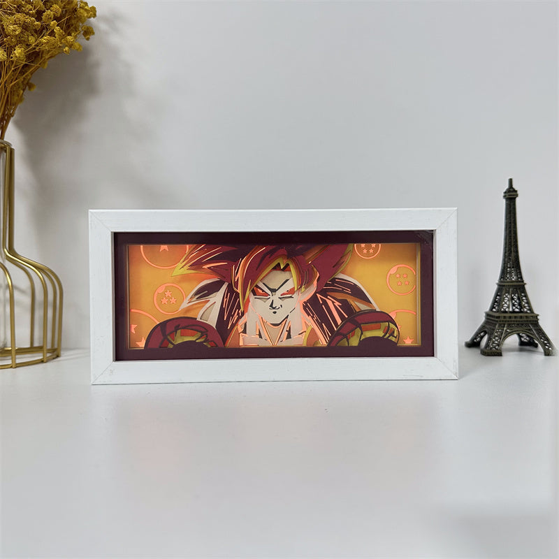 Anime theme RGB paper carving lamp, multi-color mode, remote control dimming