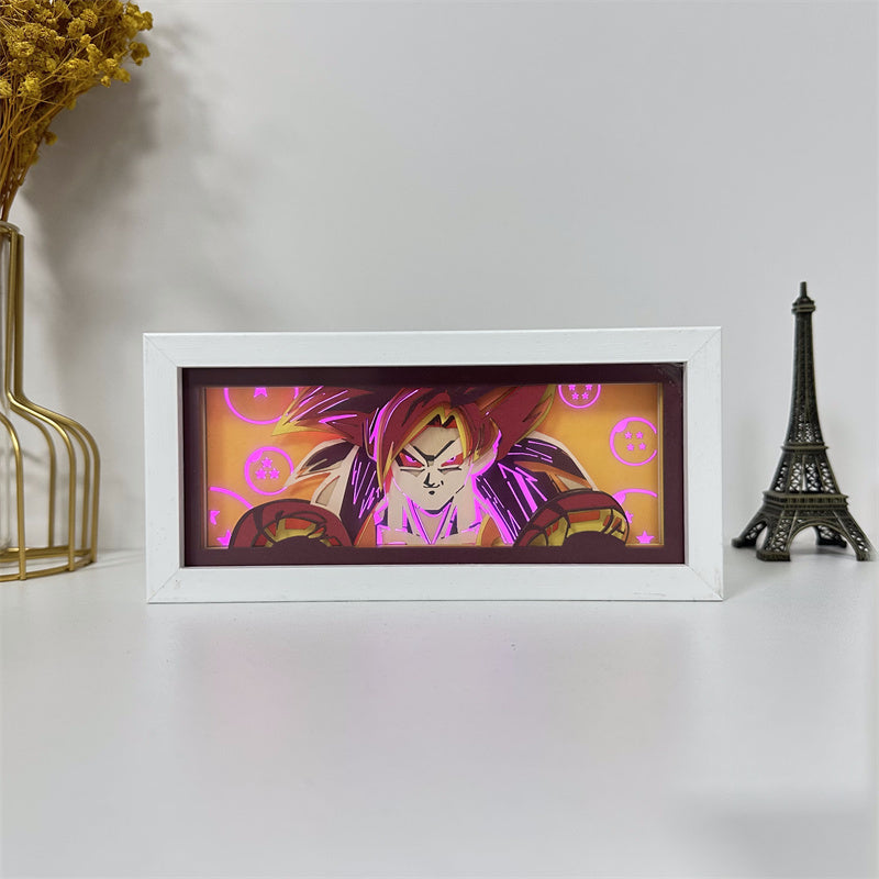 Anime theme RGB paper carving lamp, multi-color mode, remote control dimming