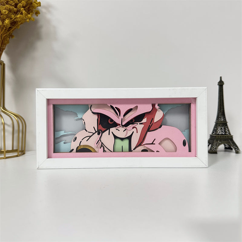 Anime theme RGB paper carving lamp, multi-color mode, remote control dimming