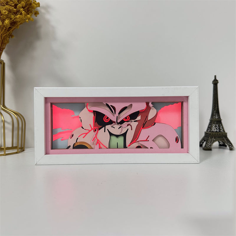 Anime theme RGB paper carving lamp, multi-color mode, remote control dimming