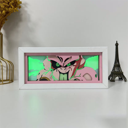 Anime theme RGB paper carving lamp, multi-color mode, remote control dimming