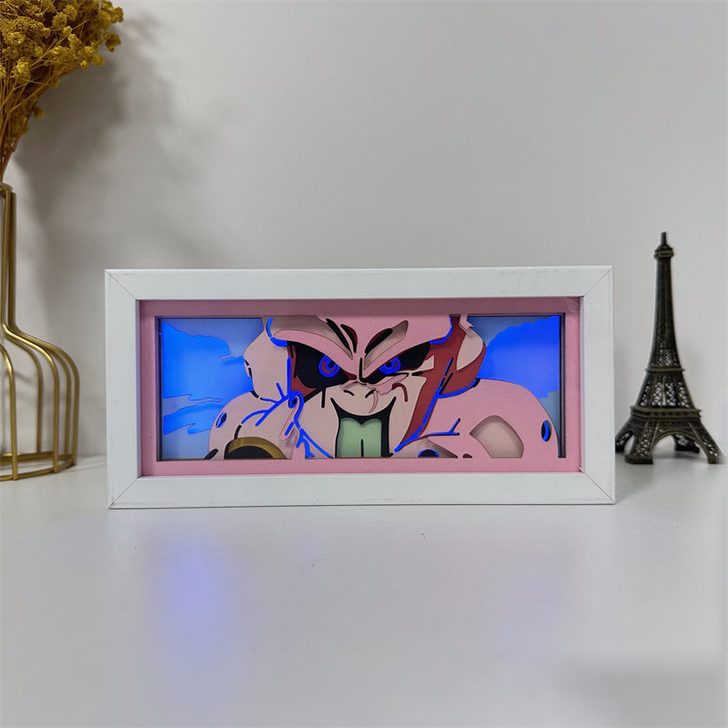 Anime theme RGB paper carving lamp, multi-color mode, remote control dimming