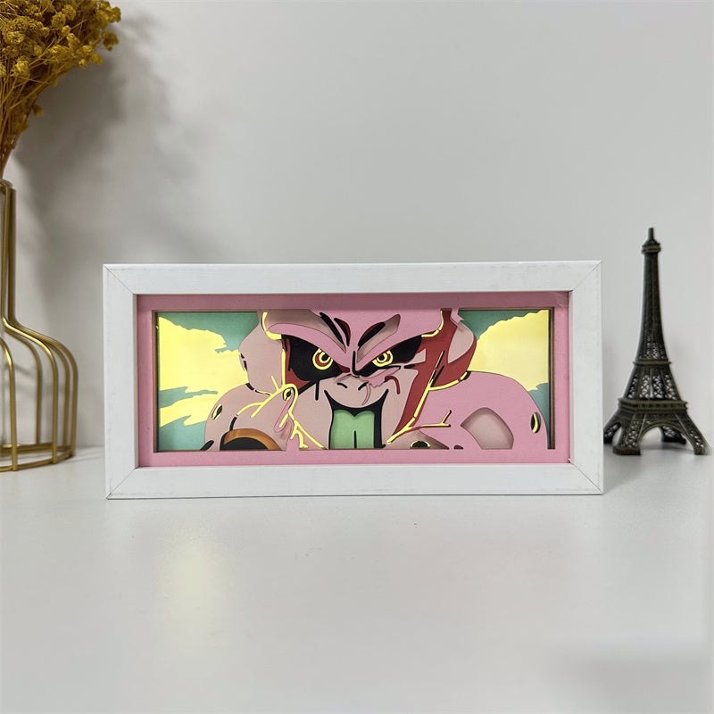 Anime theme RGB paper carving lamp, multi-color mode, remote control dimming