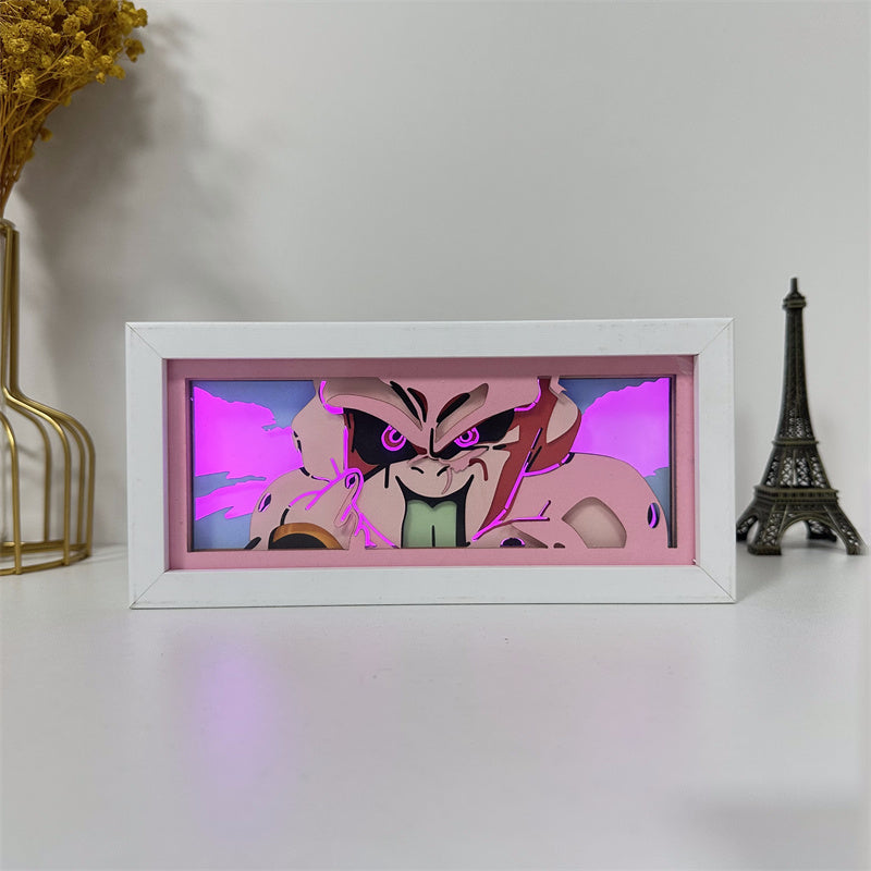 Anime theme RGB paper carving lamp, multi-color mode, remote control dimming