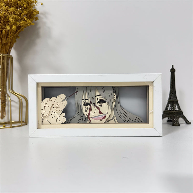 Anime theme RGB paper carving lamp, multi-color mode, remote control dimming