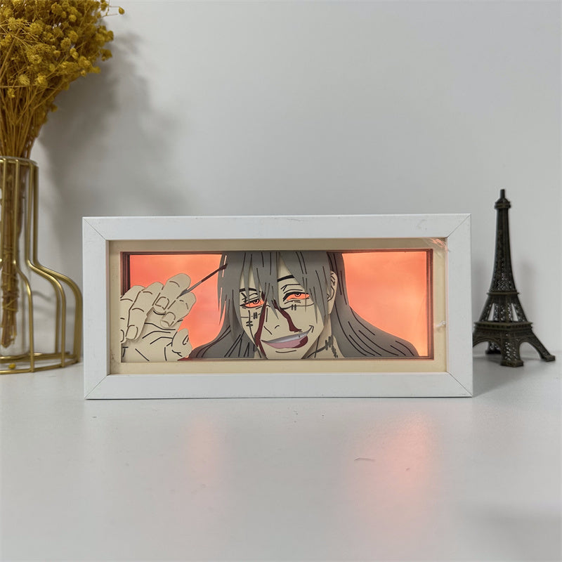 Anime theme RGB paper carving lamp, multi-color mode, remote control dimming