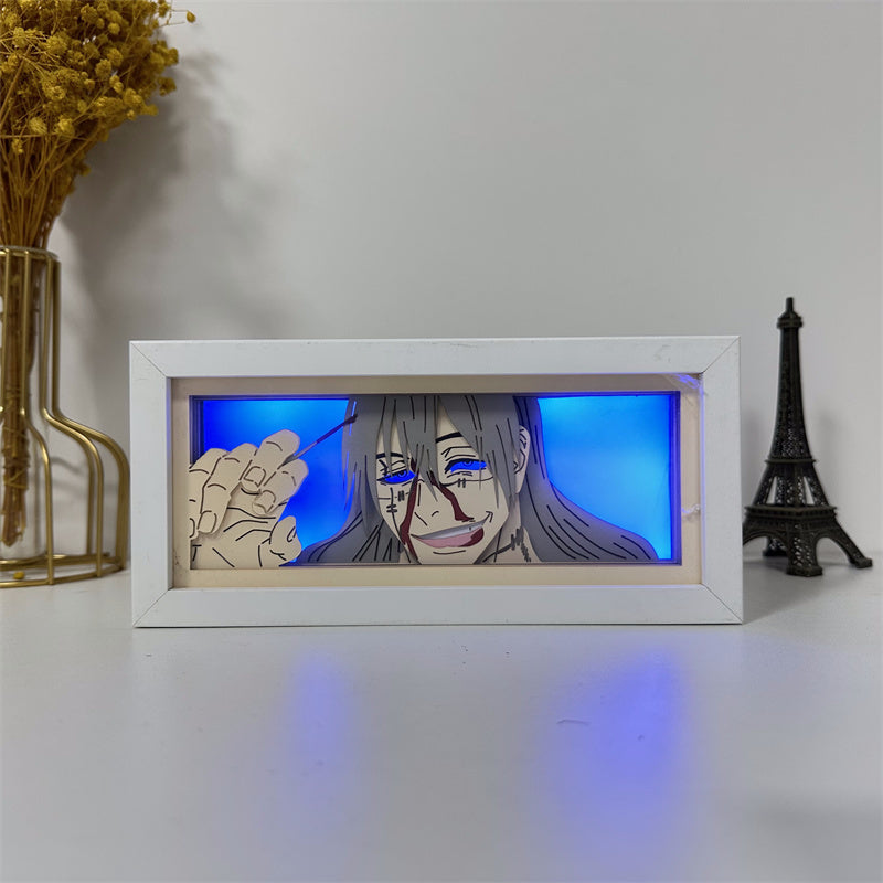 Anime theme RGB paper carving lamp, multi-color mode, remote control dimming