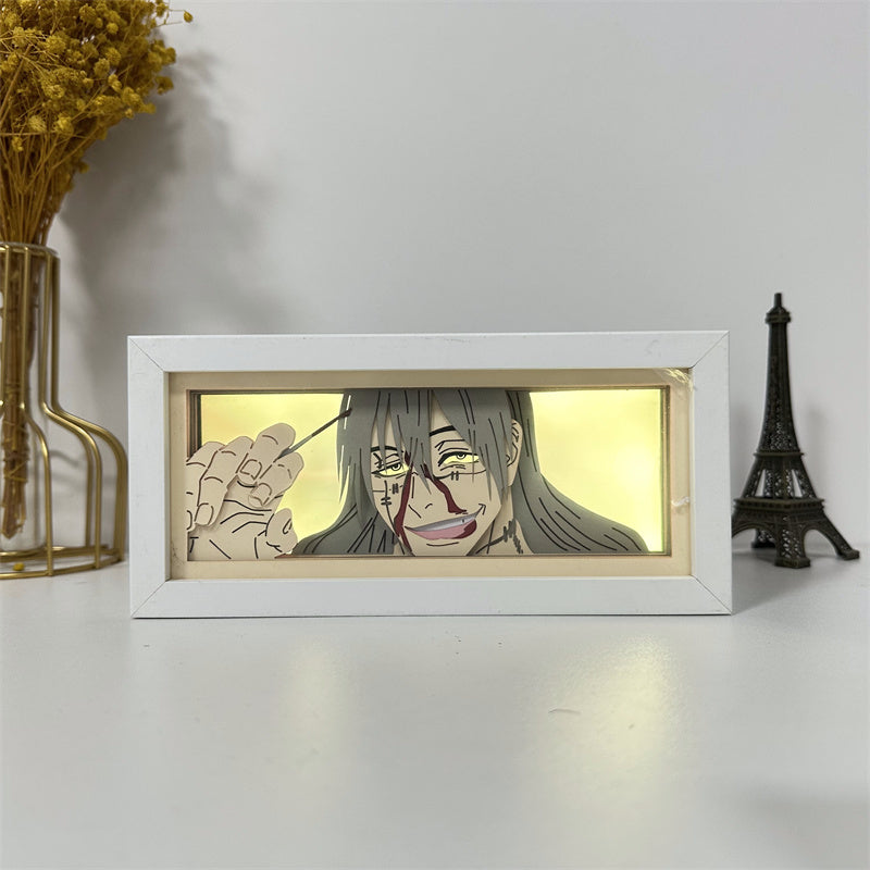 Anime theme RGB paper carving lamp, multi-color mode, remote control dimming