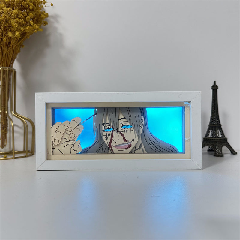 Anime theme RGB paper carving lamp, multi-color mode, remote control dimming